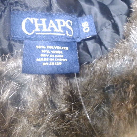 Men' Winter Trapper Hat Chaps Gray Wool Blend Earflaps Faux Fur Lined NWT OS - Picture 6 of 7